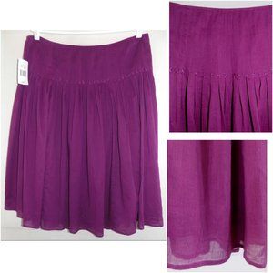 NWT Ralph Lauren skirt 14 Purple Full Pure cotton Very light Magenta Midi $109